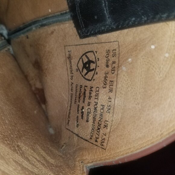 ARIAT EUC MENS 34693 WESTERN COWBOY LEATHER HEELED BOOTS - Picture 11 of 11